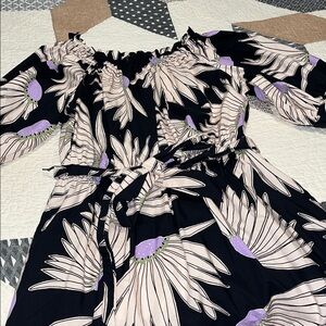 Kate Spade Black and Purple Floral Mini Dress